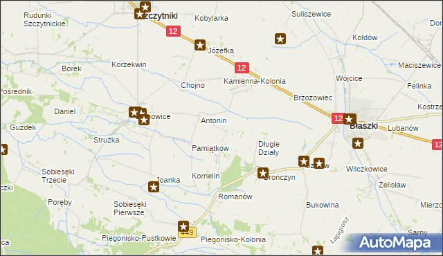 mapa Główczyn gmina Szczytniki, Główczyn gmina Szczytniki na mapie Targeo