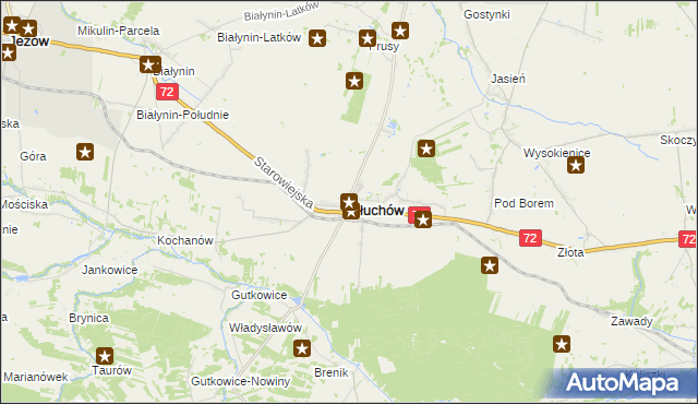mapa Głuchów powiat skierniewicki, Głuchów powiat skierniewicki na mapie Targeo