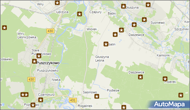 mapa Głuszyna Leśna, Głuszyna Leśna na mapie Targeo