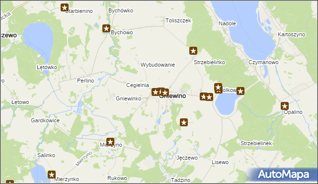 mapa Gniewino, Gniewino na mapie Targeo