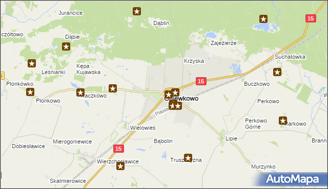 mapa Gniewkowo powiat inowrocławski, Gniewkowo powiat inowrocławski na mapie Targeo