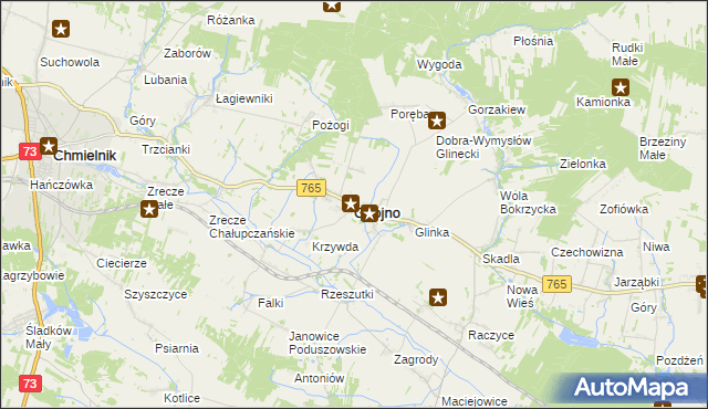 mapa Gnojno powiat buski, Gnojno powiat buski na mapie Targeo