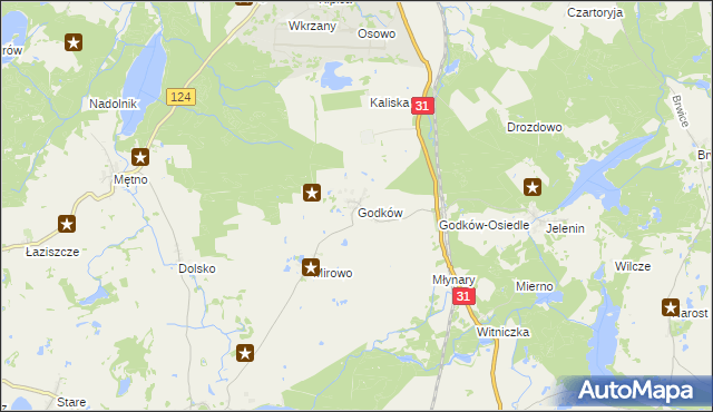 mapa Godków gmina Chojna, Godków gmina Chojna na mapie Targeo