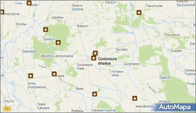 mapa Godziesze Wielkie, Godziesze Wielkie na mapie Targeo