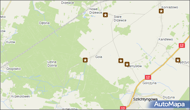 mapa Gola gmina Szlichtyngowa, Gola gmina Szlichtyngowa na mapie Targeo