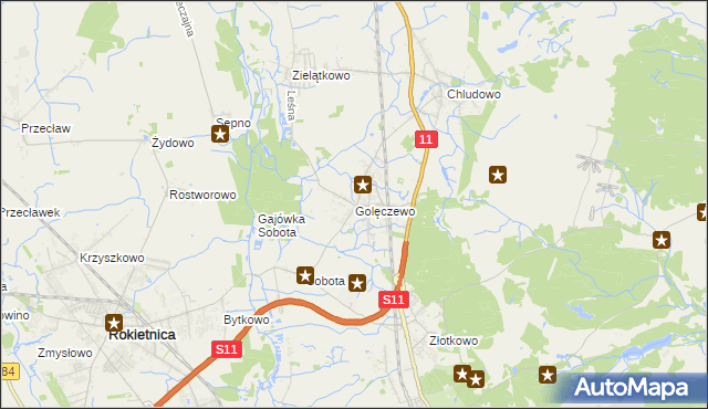 mapa Golęczewo, Golęczewo na mapie Targeo