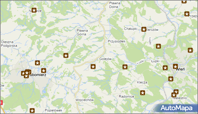 mapa Golejów, Golejów na mapie Targeo