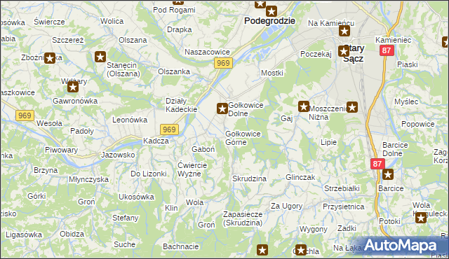 mapa Gołkowice Górne, Gołkowice Górne na mapie Targeo