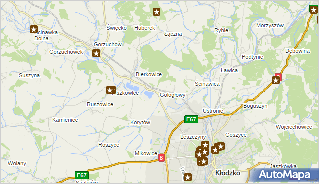 mapa Gołogłowy, Gołogłowy na mapie Targeo