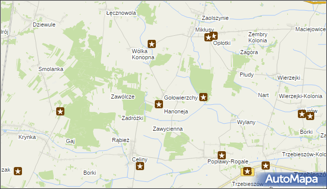 mapa Gołowierzchy, Gołowierzchy na mapie Targeo
