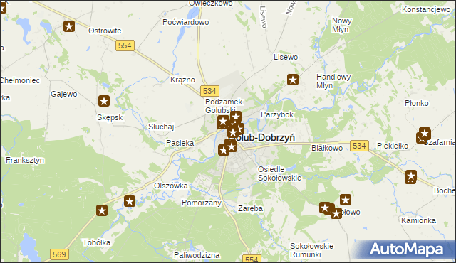 mapa Golub-Dobrzyń, Golub-Dobrzyń na mapie Targeo