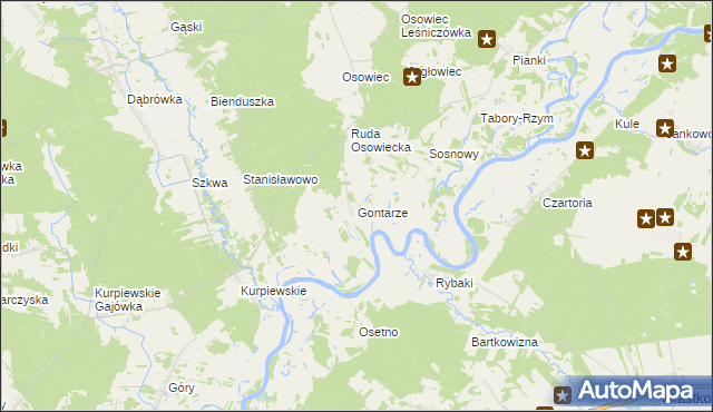 mapa Gontarze, Gontarze na mapie Targeo