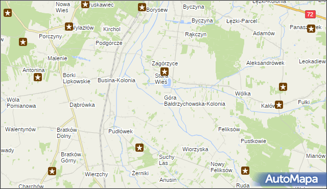 mapa Góra Bałdrzychowska-Kolonia, Góra Bałdrzychowska-Kolonia na mapie Targeo