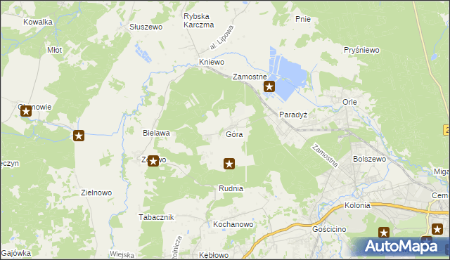 mapa Góra gmina Wejherowo, Góra gmina Wejherowo na mapie Targeo