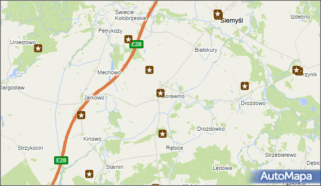 mapa Gorawino, Gorawino na mapie Targeo