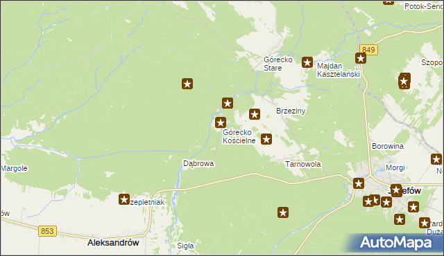 mapa Górecko Kościelne, Górecko Kościelne na mapie Targeo