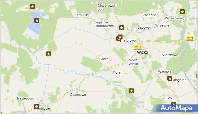 mapa Górka gmina Wicko, Górka gmina Wicko na mapie Targeo