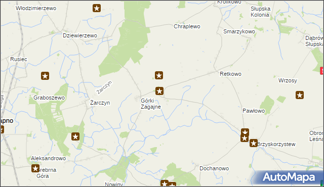 mapa Górki Dąbskie, Górki Dąbskie na mapie Targeo