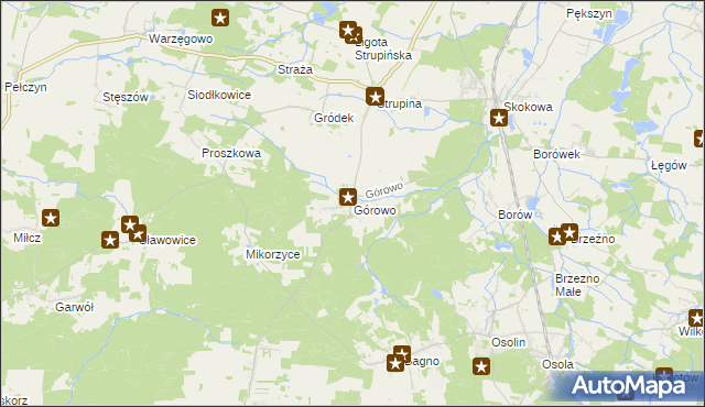 mapa Górowo gmina Prusice, Górowo gmina Prusice na mapie Targeo