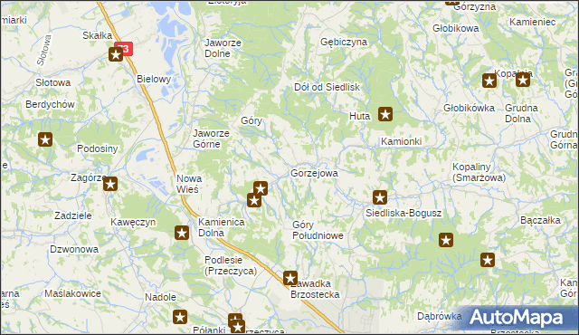 mapa Gorzejowa, Gorzejowa na mapie Targeo