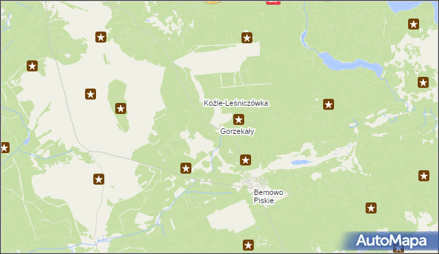 mapa Gorzekały, Gorzekały na mapie Targeo