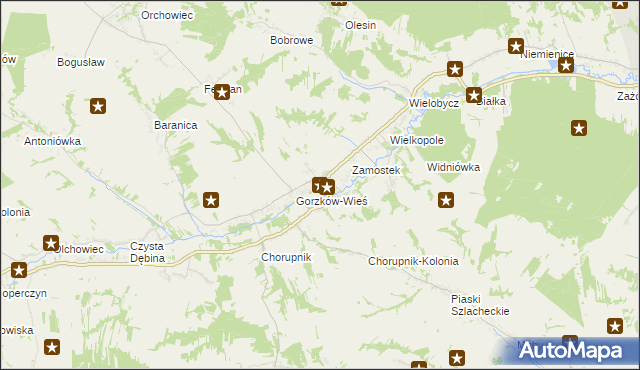 mapa Gorzków-Osada, Gorzków-Osada na mapie Targeo