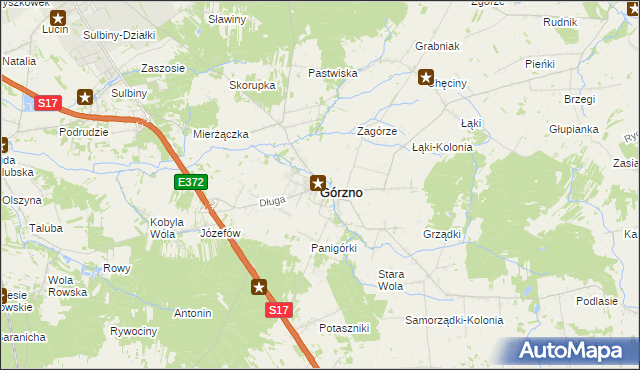 mapa Górzno powiat garwoliński, Górzno powiat garwoliński na mapie Targeo