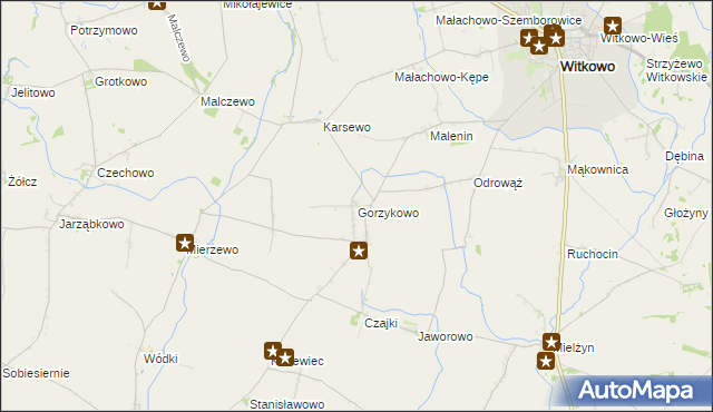 mapa Gorzykowo, Gorzykowo na mapie Targeo