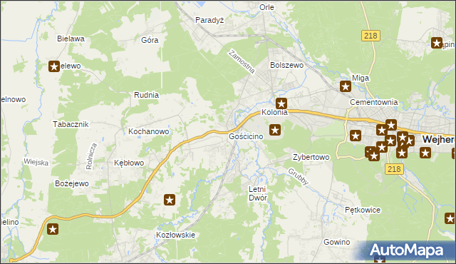 mapa Gościcino, Gościcino na mapie Targeo