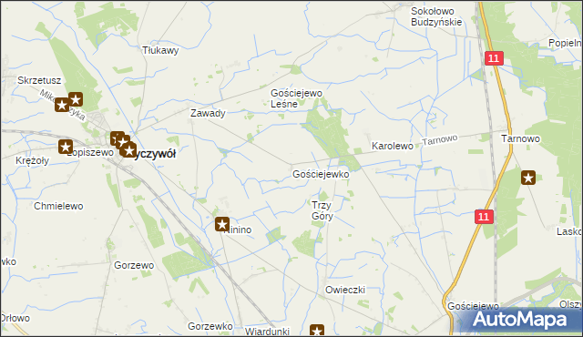 mapa Gościejewko, Gościejewko na mapie Targeo