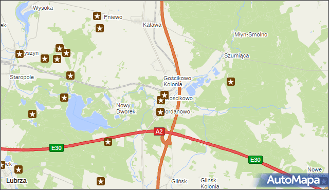 mapa Gościkowo, Gościkowo na mapie Targeo