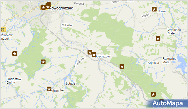 mapa Gościszów, Gościszów na mapie Targeo