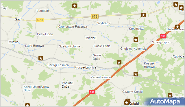 mapa Gosie Duże, Gosie Duże na mapie Targeo