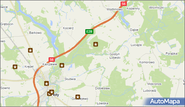 mapa Gostyński Bród, Gostyński Bród na mapie Targeo