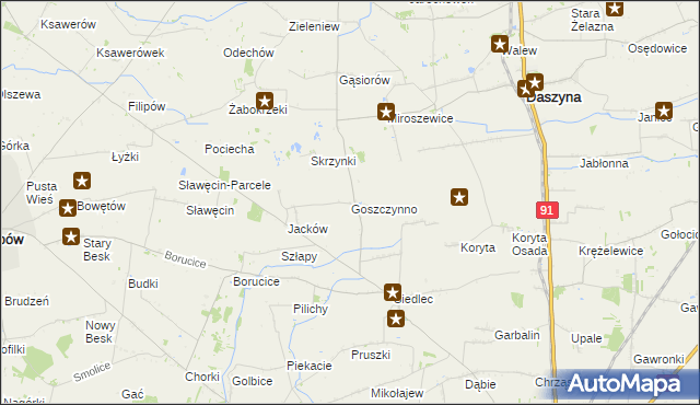 mapa Goszczynno, Goszczynno na mapie Targeo