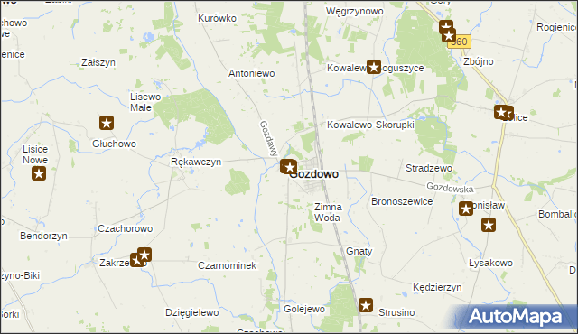 mapa Gozdowo powiat sierpecki, Gozdowo powiat sierpecki na mapie Targeo