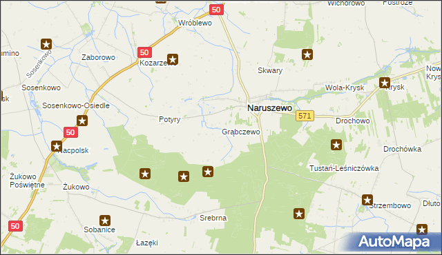 mapa Grąbczewo gmina Naruszewo, Grąbczewo gmina Naruszewo na mapie Targeo