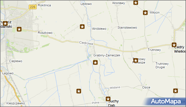 mapa Grabiny-Zameczek, Grabiny-Zameczek na mapie Targeo