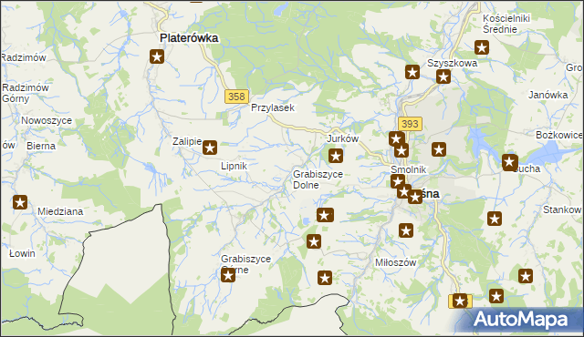 mapa Grabiszyce Dolne, Grabiszyce Dolne na mapie Targeo