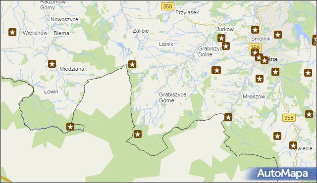 mapa Grabiszyce Górne, Grabiszyce Górne na mapie Targeo