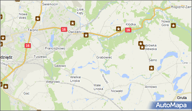 mapa Grabowiec gmina Grudziądz, Grabowiec gmina Grudziądz na mapie Targeo
