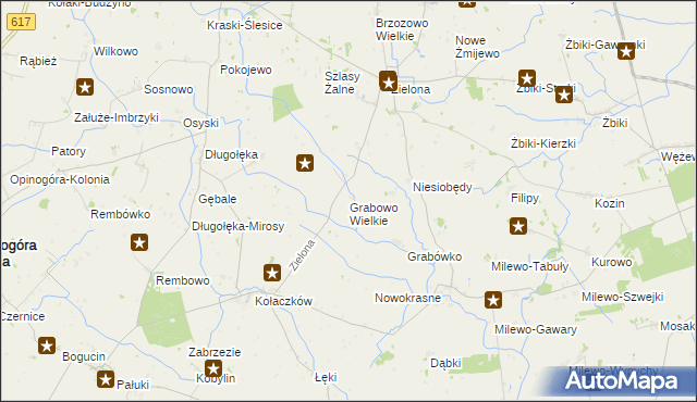 mapa Grabowo Wielkie, Grabowo Wielkie na mapie Targeo