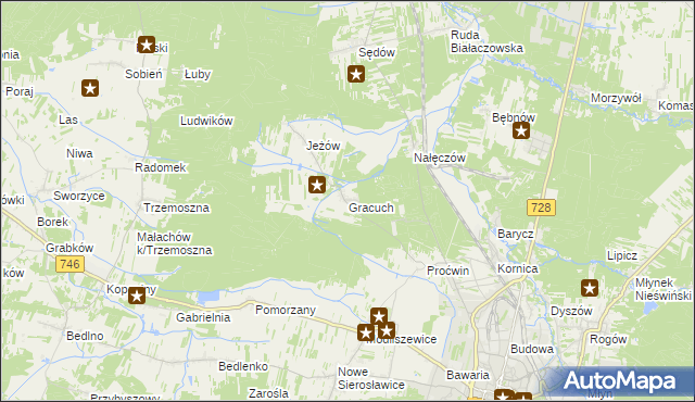 mapa Gracuch, Gracuch na mapie Targeo