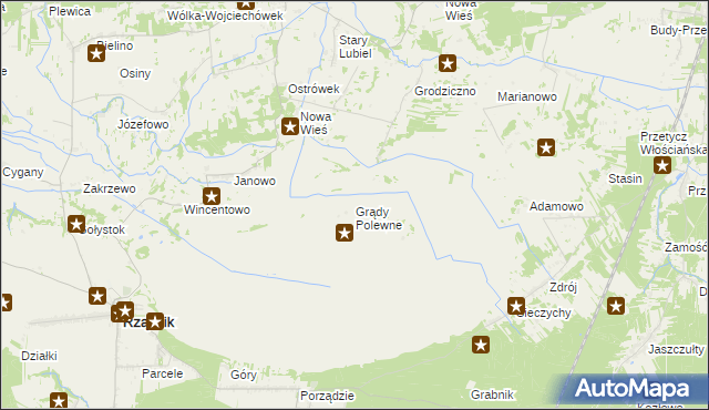 mapa Grądy Polewne, Grądy Polewne na mapie Targeo