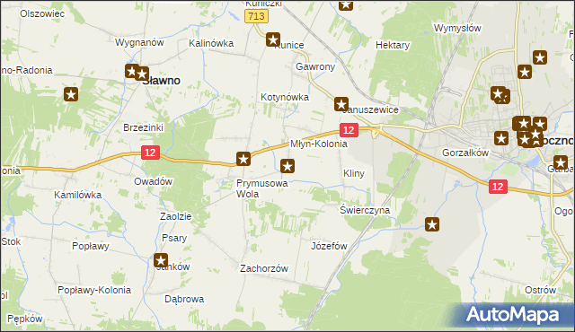 mapa Grążowice, Grążowice na mapie Targeo