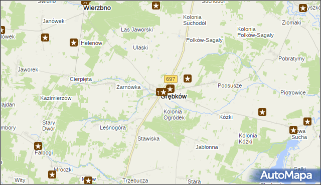 mapa Grębków, Grębków na mapie Targeo