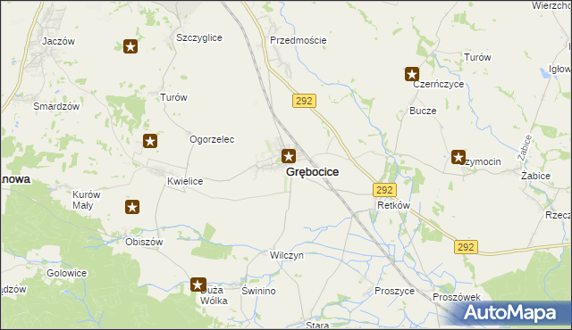 mapa Grębocice, Grębocice na mapie Targeo