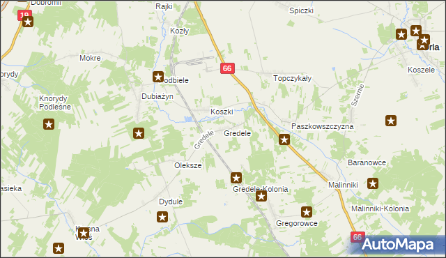 mapa Gredele, Gredele na mapie Targeo