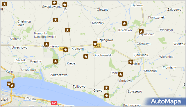mapa Grochowalsk, Grochowalsk na mapie Targeo