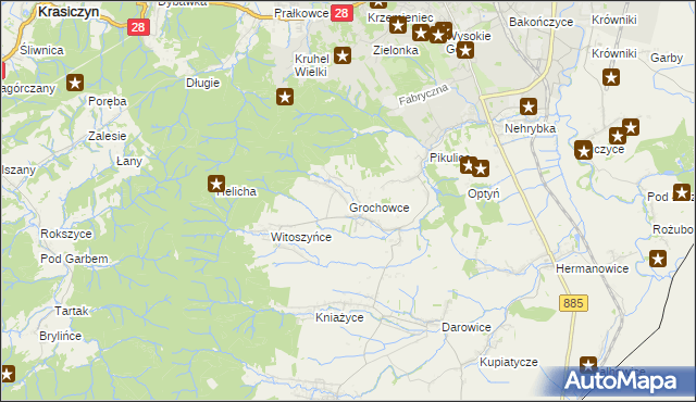 mapa Grochowce, Grochowce na mapie Targeo